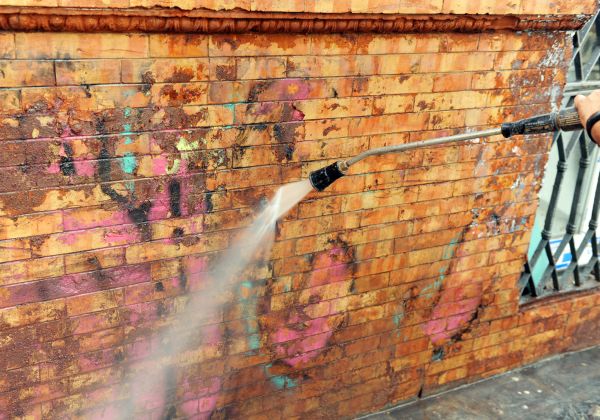 Brick Graffiti Cleaning in Los Gatos